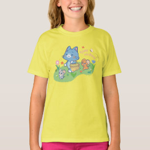 Anime Tom, Jerry en Tuffy Picnic T-shirt