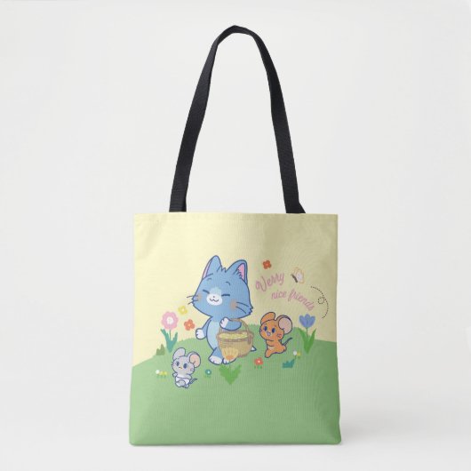 Anime Tom, Jerry en Tuffy Picnic Tote Bag (Voorkant)
