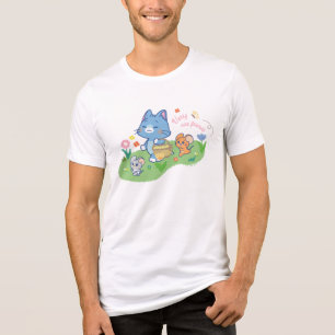 Anime Tom, Jerry en Tuffy Picnic Tri-Blend Shirt