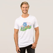 Anime Tom, Jerry en Tuffy Picnic Tri-Blend Shirt (Voorkant volledig)