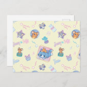 Anime Tom, Jerry, en Tuffy Playtime Pattern Briefkaart (Voorkant / Achterkant)