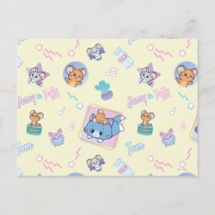 Anime Tom, Jerry, en Tuffy Playtime Pattern Briefkaart
