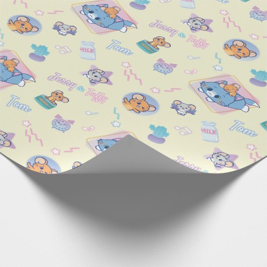 Anime Tom, Jerry, en Tuffy Playtime Pattern Cadeaupapier (Hoek)
