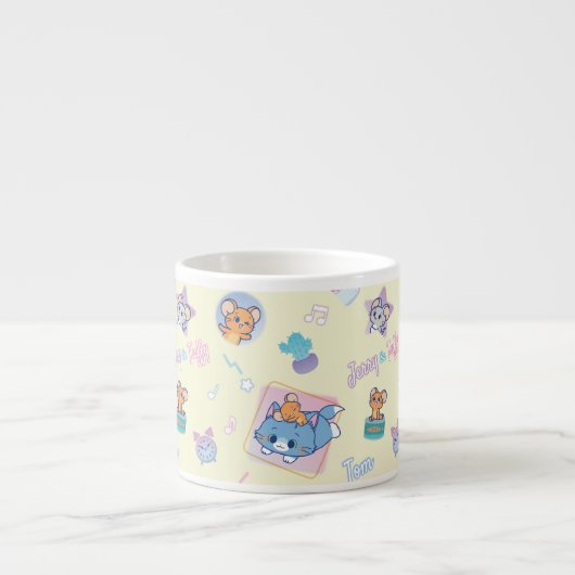 Anime Tom, Jerry, en Tuffy Playtime Pattern Espresso Kop (Voorkant)