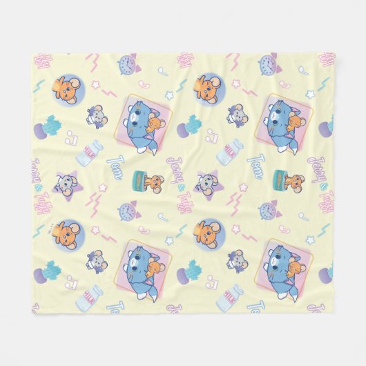 Anime Tom, Jerry, en Tuffy Playtime Pattern Fleece Deken (Voorkant (Horizontaal))