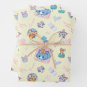 Anime Tom, Jerry, en Tuffy Playtime Pattern Inpakpapier Vel (In situ)