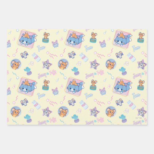 Anime Tom, Jerry, en Tuffy Playtime Pattern Inpakpapier Vel (Voorkant)
