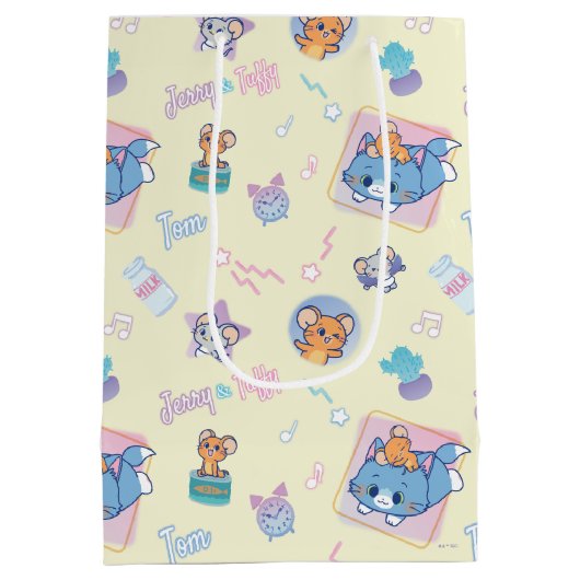 Anime Tom, Jerry, en Tuffy Playtime Pattern Medium Cadeauzakje (Achterkant)