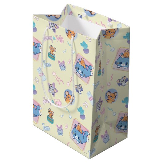 Anime Tom, Jerry, en Tuffy Playtime Pattern Medium Cadeauzakje (Achterkant Gekanteld)