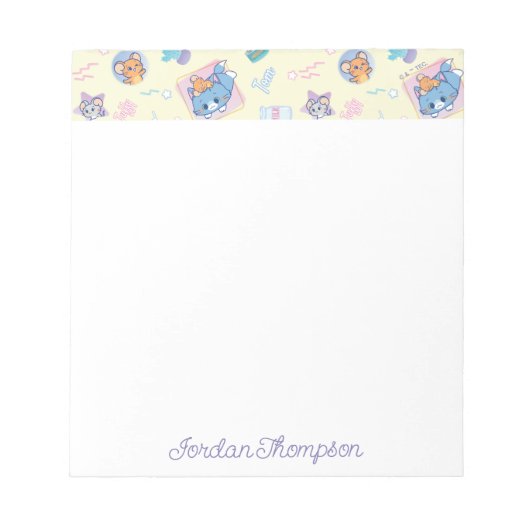 Anime Tom, Jerry, en Tuffy Playtime Pattern Notitieblok (Voorkant)