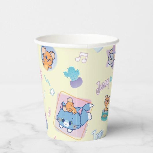 Anime Tom, Jerry, en Tuffy Playtime Pattern Papieren Bekers (Rechts)