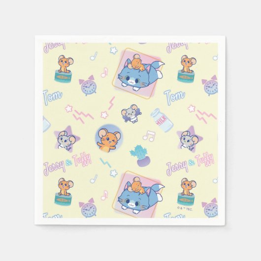 Anime Tom, Jerry, en Tuffy Playtime Pattern Servet (Voorkant)