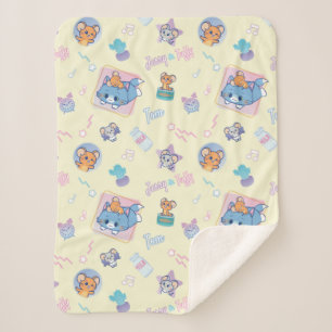 Anime Tom, Jerry, en Tuffy Playtime Pattern Sherpa Deken