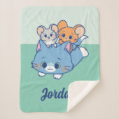 Anime Tom, Jerry en Tuffy Sherpa Deken (Voorkant)