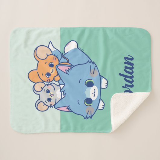 Anime Tom, Jerry en Tuffy Sherpa Deken (Voorkant (horizontaal))