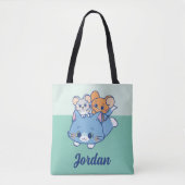 Anime Tom, Jerry en Tuffy Tote Bag (Voorkant)