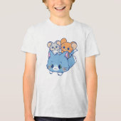 Anime Tom, Jerry en Tuffy Tri-Blend Shirt (Voorkant)