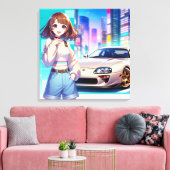 Anime Toyota Supra Canvas Afdruk (Insitu (Woonkamer))