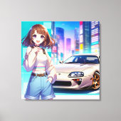 Anime Toyota Supra Canvas Afdruk (Voorkant)