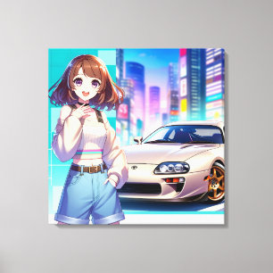 Anime Toyota Supra Canvas Afdruk