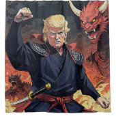 Anime Trump - vuist omhoog Douchegordijn (Voorkant)