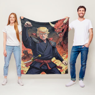 Anime Trump - vuist omhoog Fleece Deken