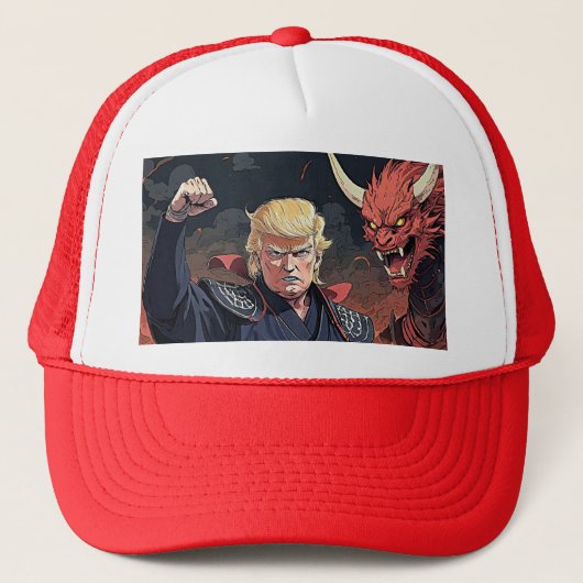 Anime Trump - vuist omhoog Trucker Pet (Voorkant)