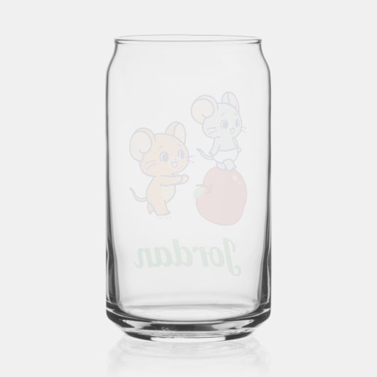 Anime Tuffy en Jerry Apple aan het rollen Blikvorm Glas (Achterkant)