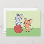 Anime Tuffy en Jerry Apple aan het rollen Briefkaart (Voorkant / Achterkant)