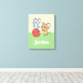 Anime Tuffy en Jerry Apple aan het rollen Canvas Afdruk (Insitu (Houten vloer))
