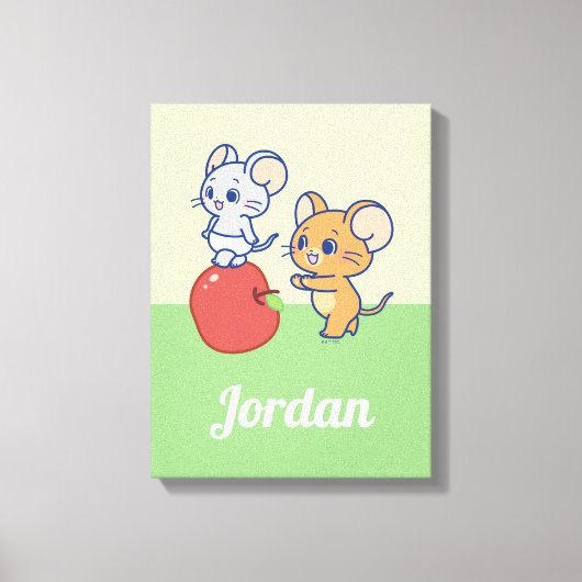 Anime Tuffy en Jerry Apple aan het rollen Canvas Afdruk (Voorkant)