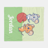 Anime Tuffy en Jerry Apple aan het rollen Fleece Deken (Voorkant (Horizontaal))