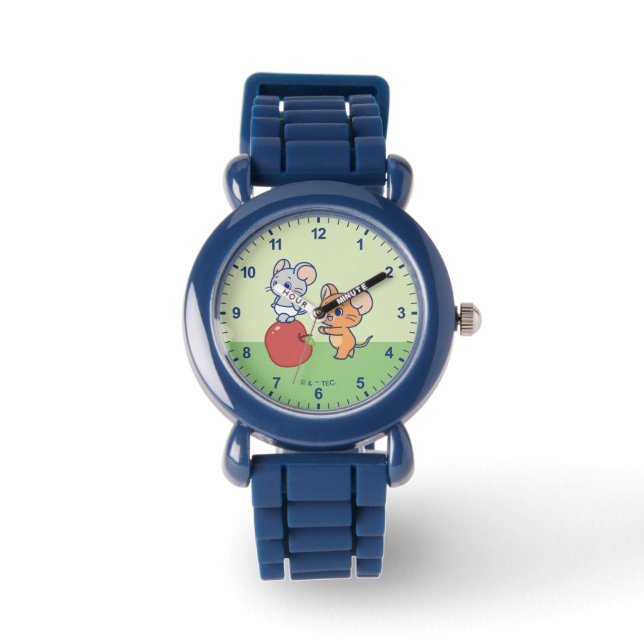 Anime Tuffy en Jerry Apple aan het rollen Horloge (Voorkant)