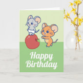 Anime Tuffy en Jerry Apple aan het rollen Kaart (Gele Bloem)