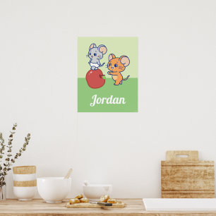 Anime Tuffy en Jerry Apple aan het rollen Poster
