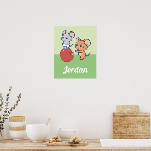 Anime Tuffy en Jerry Apple aan het rollen Poster (Keuken)