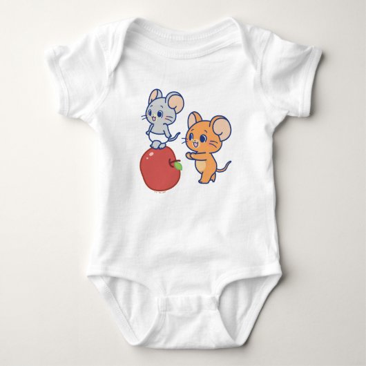 Anime Tuffy en Jerry Apple aan het rollen Romper (Voorkant)