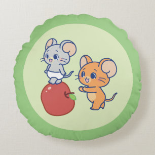 Anime Tuffy en Jerry Apple aan het rollen Rond Kussen