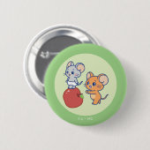 Anime Tuffy en Jerry Apple aan het rollen Ronde Button 5,7 Cm (Voorkant /achterkant)