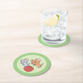 Anime Tuffy en Jerry Apple aan het rollen Ronde Kartonnen Onderzetter (Insitu)