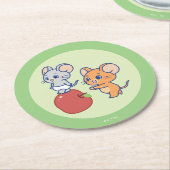 Anime Tuffy en Jerry Apple aan het rollen Ronde Kartonnen Onderzetter (Gebogen)