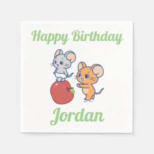 Anime Tuffy en Jerry Apple aan het rollen Servet