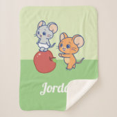 Anime Tuffy en Jerry Apple aan het rollen Sherpa Deken (Voorkant)