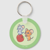 Anime Tuffy en Jerry Apple aan het rollen Sleutelhanger (Voorkant)
