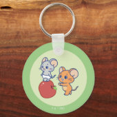 Anime Tuffy en Jerry Apple aan het rollen Sleutelhanger (Voorkant)