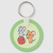 Anime Tuffy en Jerry Apple aan het rollen Sleutelhanger (Achterkant)