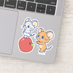 Anime Tuffy en Jerry Apple aan het rollen Sticker