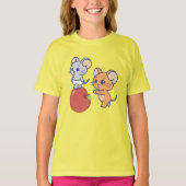 Anime Tuffy en Jerry Apple aan het rollen T-shirt (Voorkant)