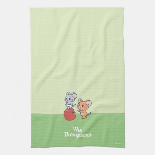 Anime Tuffy en Jerry Apple aan het rollen Theedoek (Verticaal)