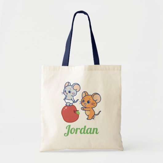 Anime Tuffy en Jerry Apple aan het rollen Tote Bag (Voorkant)